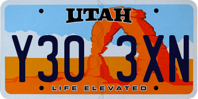UT license plate Y303XN