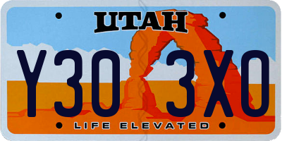 UT license plate Y303XO