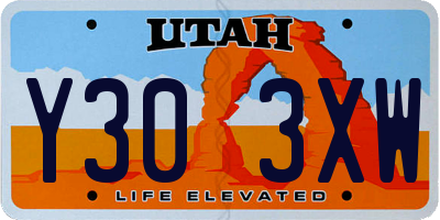 UT license plate Y303XW
