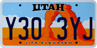 UT license plate Y303YJ
