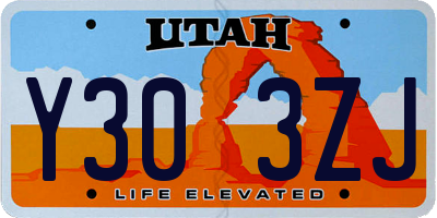 UT license plate Y303ZJ