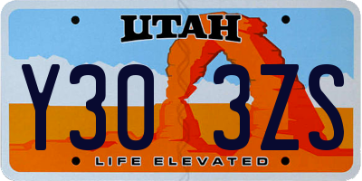 UT license plate Y303ZS