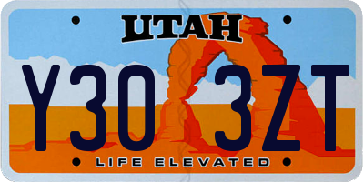 UT license plate Y303ZT