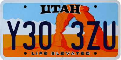 UT license plate Y303ZU