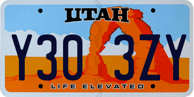 UT license plate Y303ZY