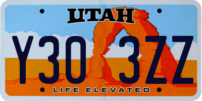 UT license plate Y303ZZ