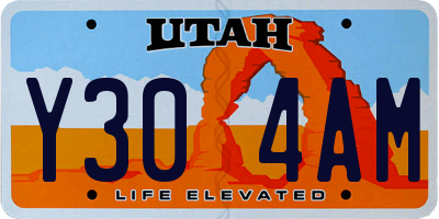 UT license plate Y304AM