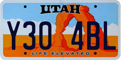 UT license plate Y304BL