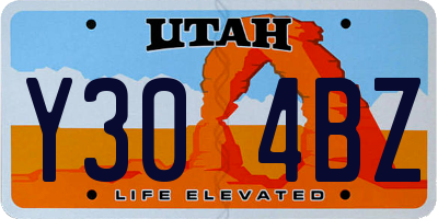 UT license plate Y304BZ
