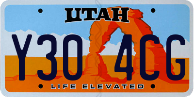 UT license plate Y304CG