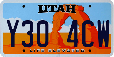 UT license plate Y304CW