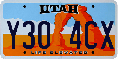 UT license plate Y304CX