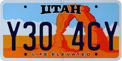 UT license plate Y304CY