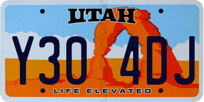UT license plate Y304DJ