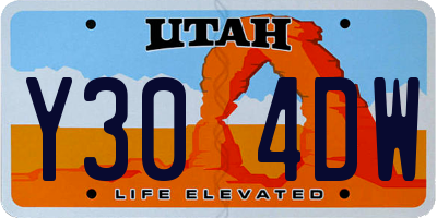 UT license plate Y304DW