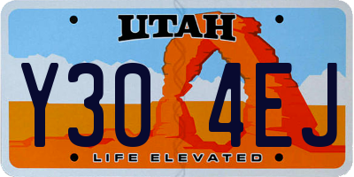UT license plate Y304EJ