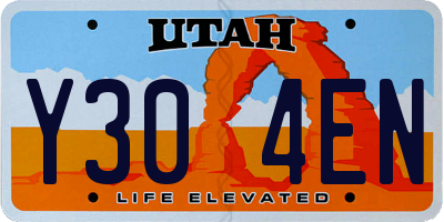 UT license plate Y304EN