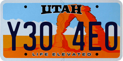 UT license plate Y304EO