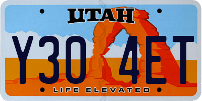 UT license plate Y304ET