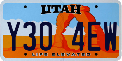 UT license plate Y304EW