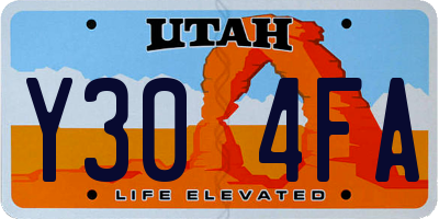 UT license plate Y304FA