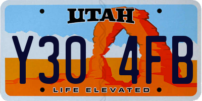 UT license plate Y304FB