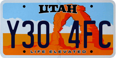 UT license plate Y304FC