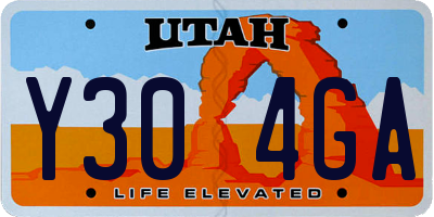 UT license plate Y304GA