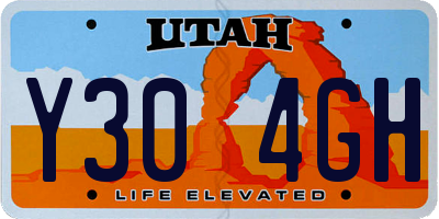 UT license plate Y304GH