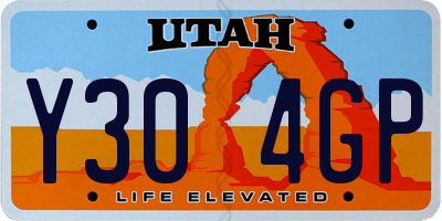 UT license plate Y304GP