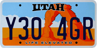 UT license plate Y304GR