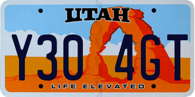 UT license plate Y304GT