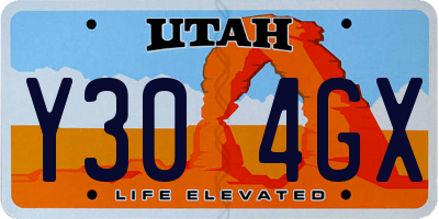 UT license plate Y304GX
