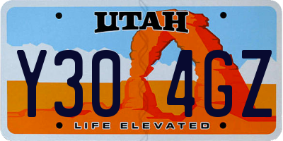 UT license plate Y304GZ
