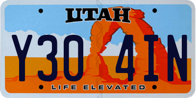 UT license plate Y304IN