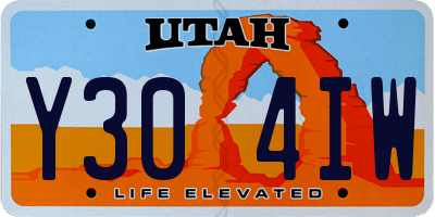 UT license plate Y304IW