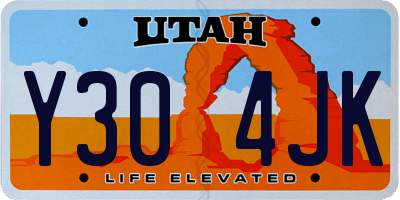 UT license plate Y304JK
