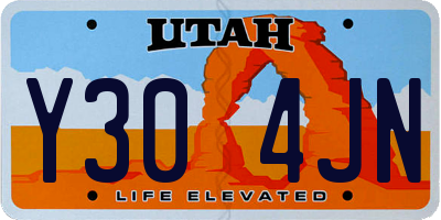 UT license plate Y304JN