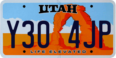 UT license plate Y304JP