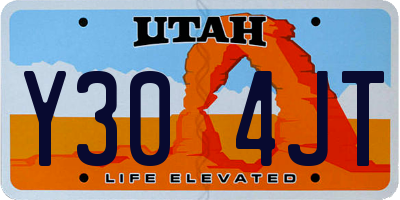 UT license plate Y304JT