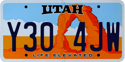 UT license plate Y304JW