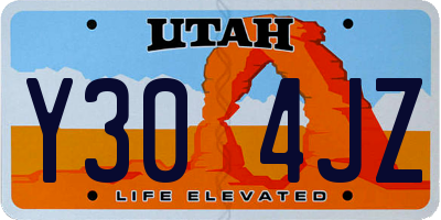 UT license plate Y304JZ