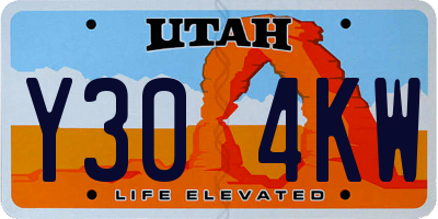 UT license plate Y304KW