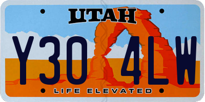 UT license plate Y304LW