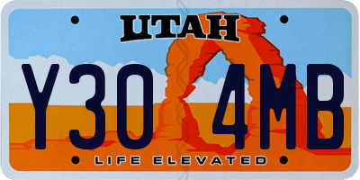 UT license plate Y304MB