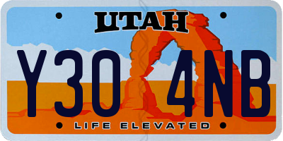 UT license plate Y304NB