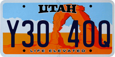 UT license plate Y304OQ