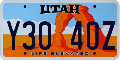 UT license plate Y304OZ