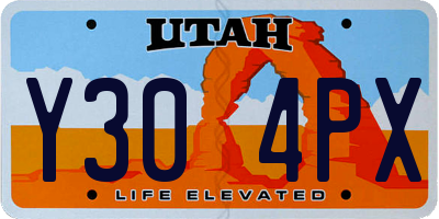 UT license plate Y304PX
