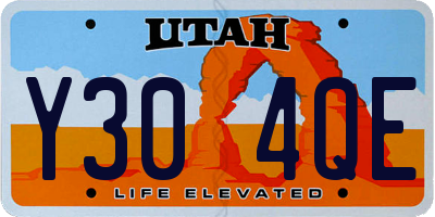 UT license plate Y304QE